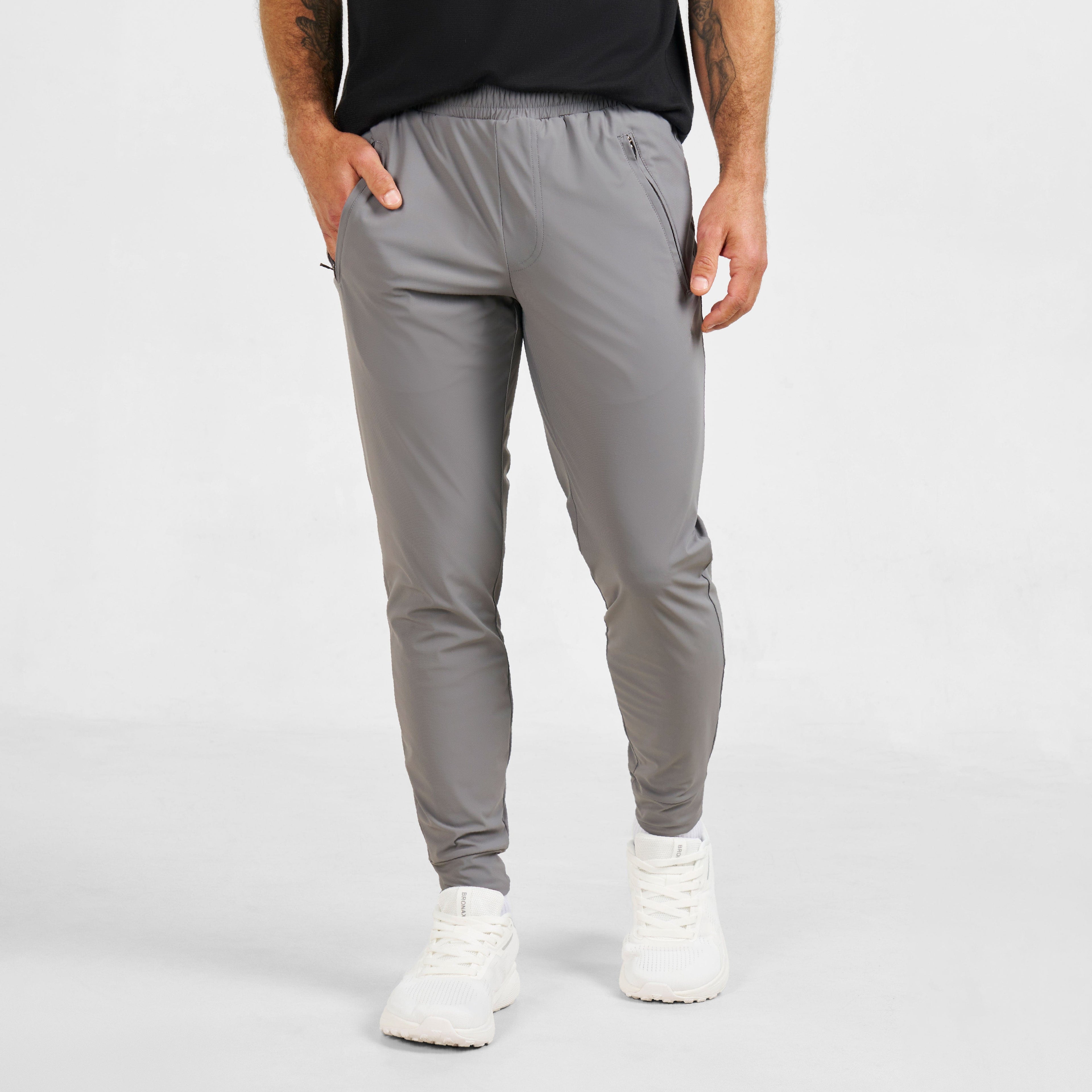 Pale Grey Blend Running Pants