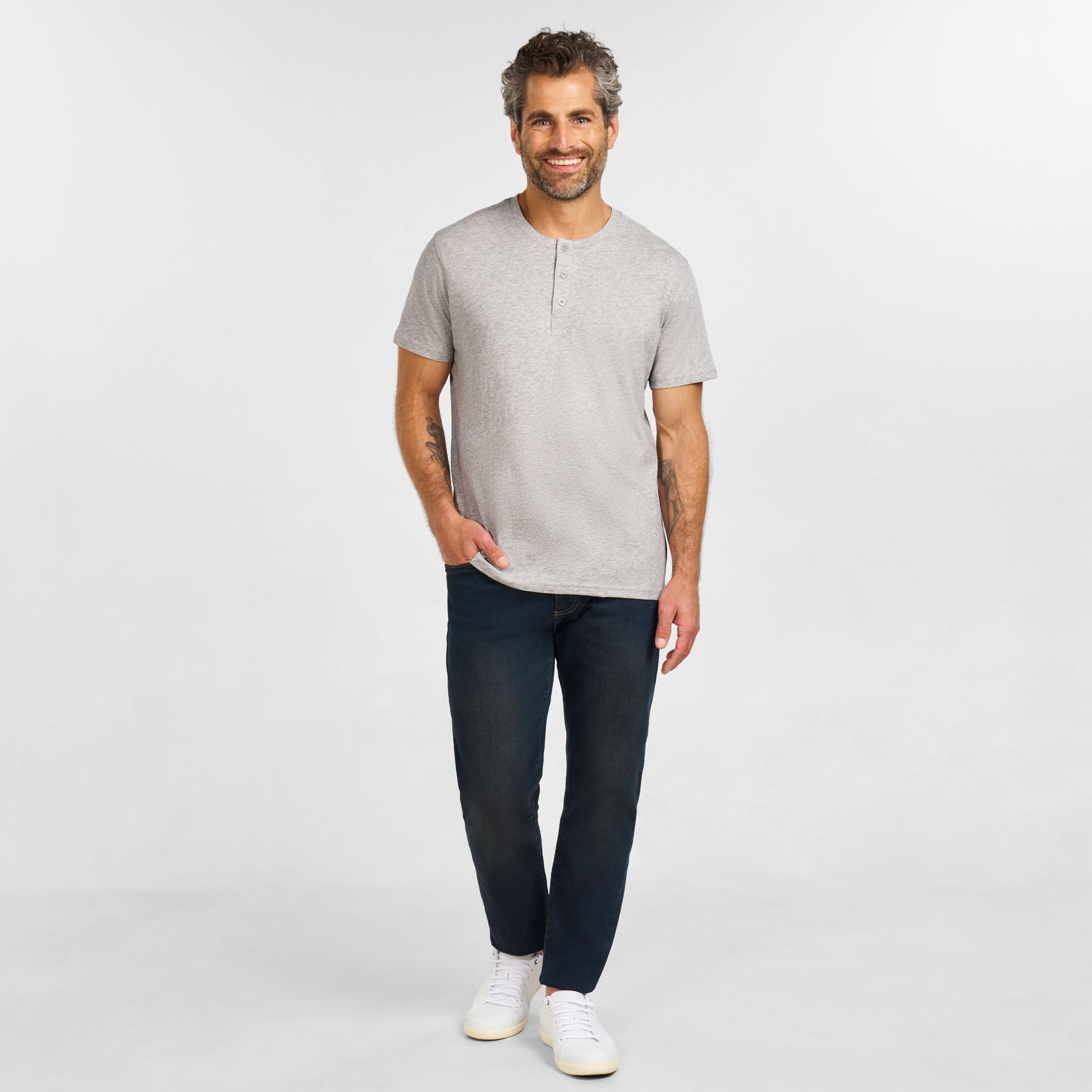 Ivory Blend Short-Sleeve Henley