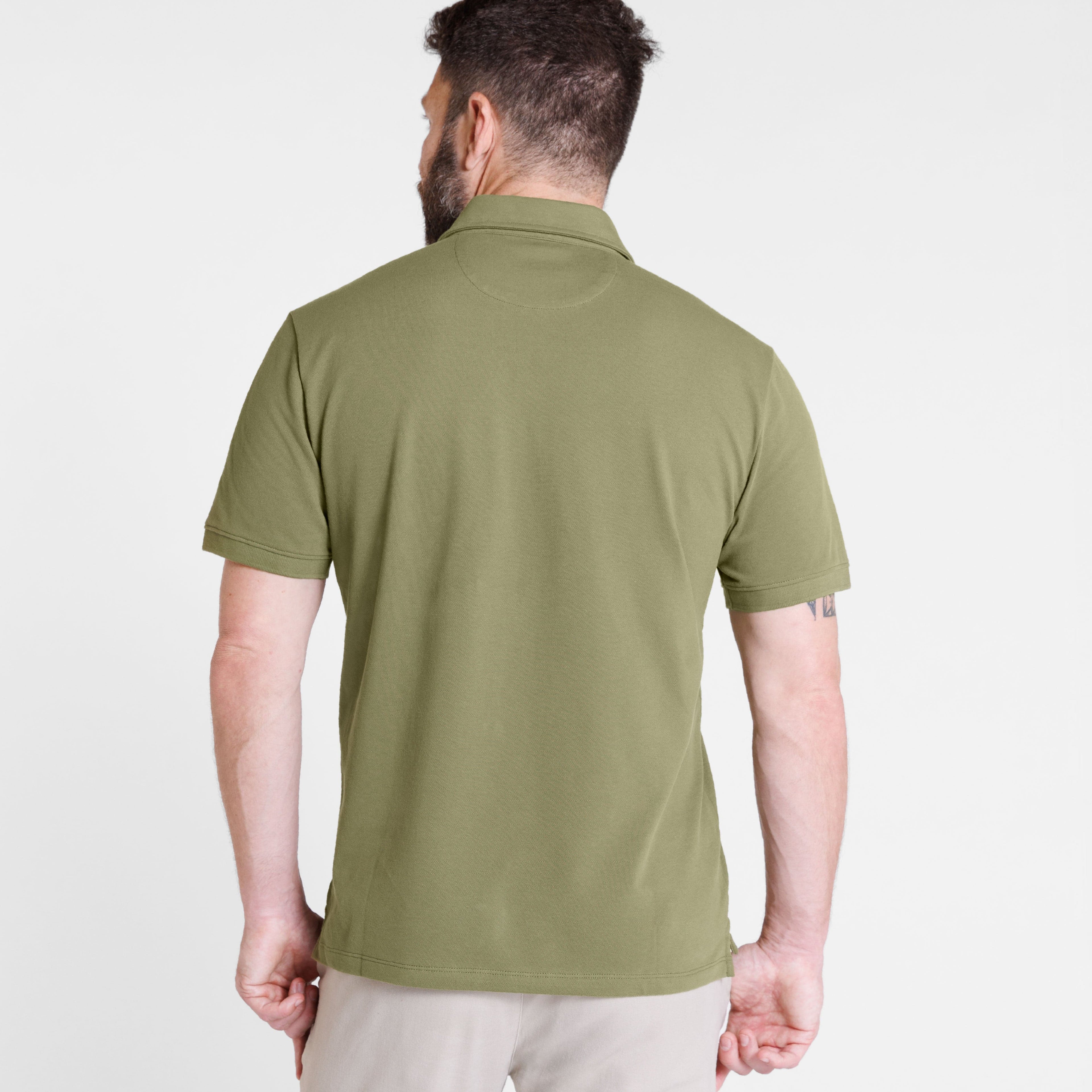 Military Green Textured Regular Polo