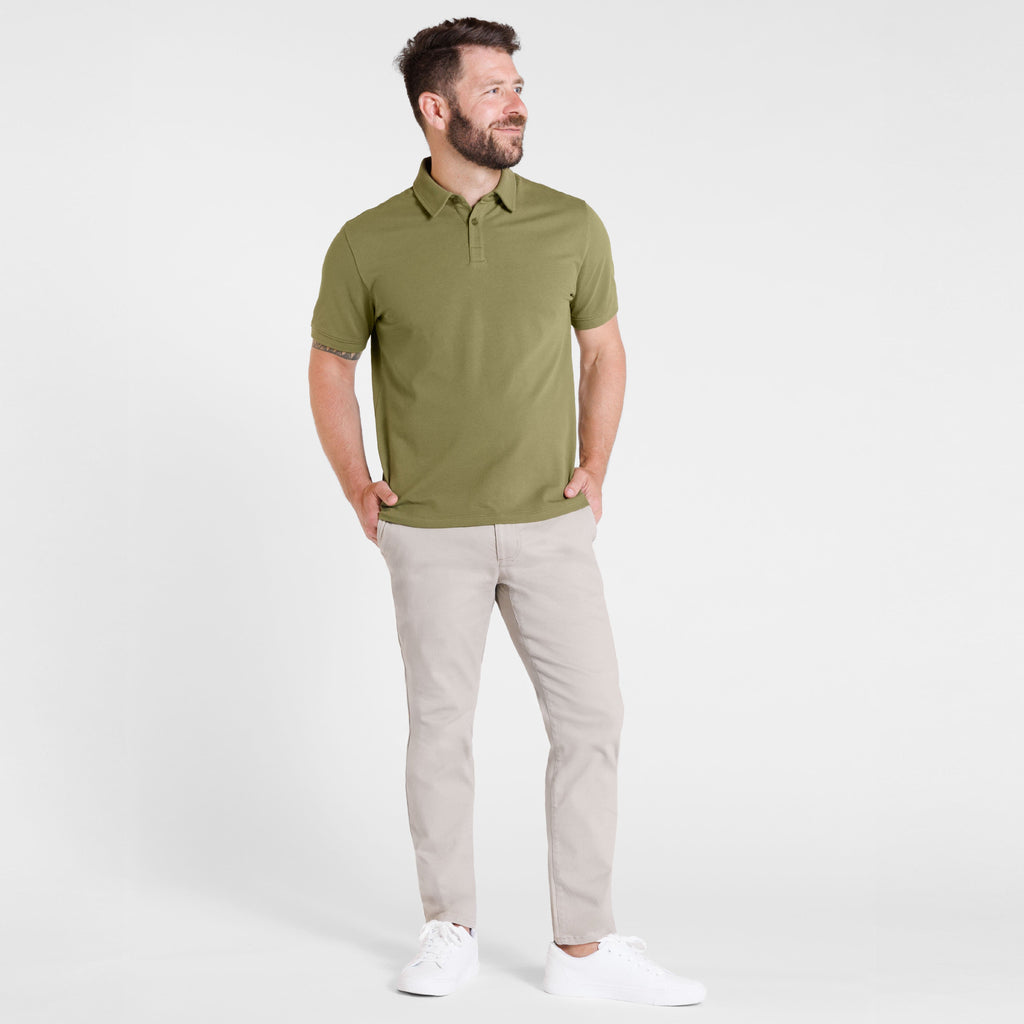 Military Green Textured Regular Polo