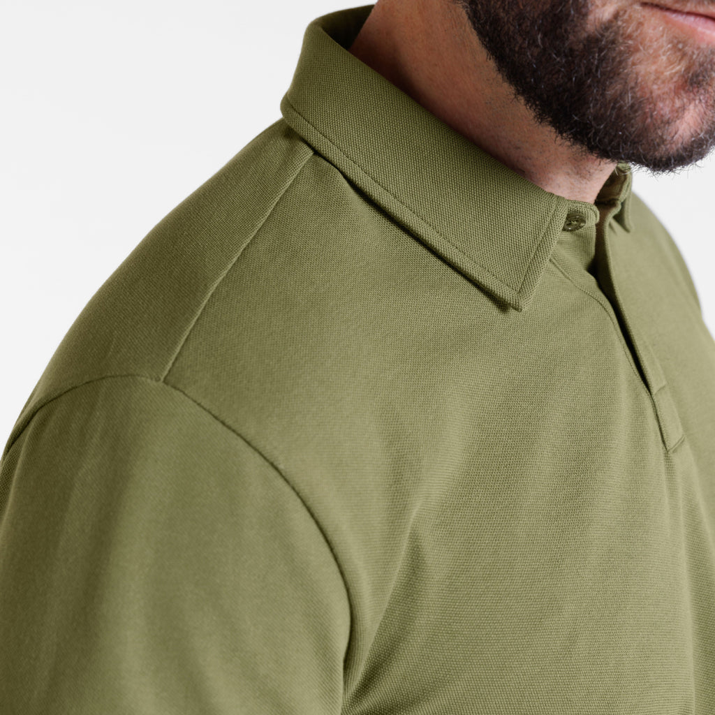 Military Green Textured Regular Polo