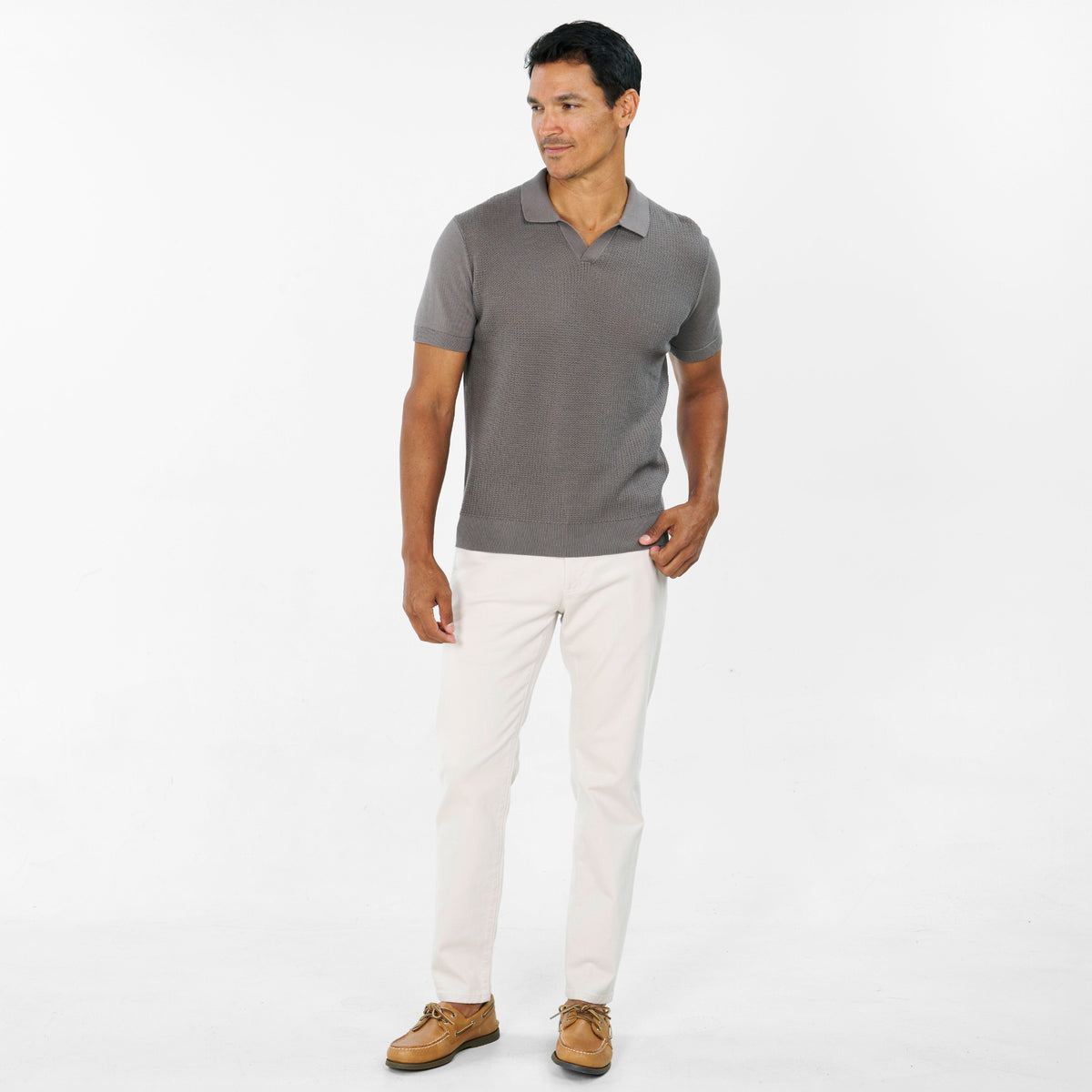 Silver Knitted Polo