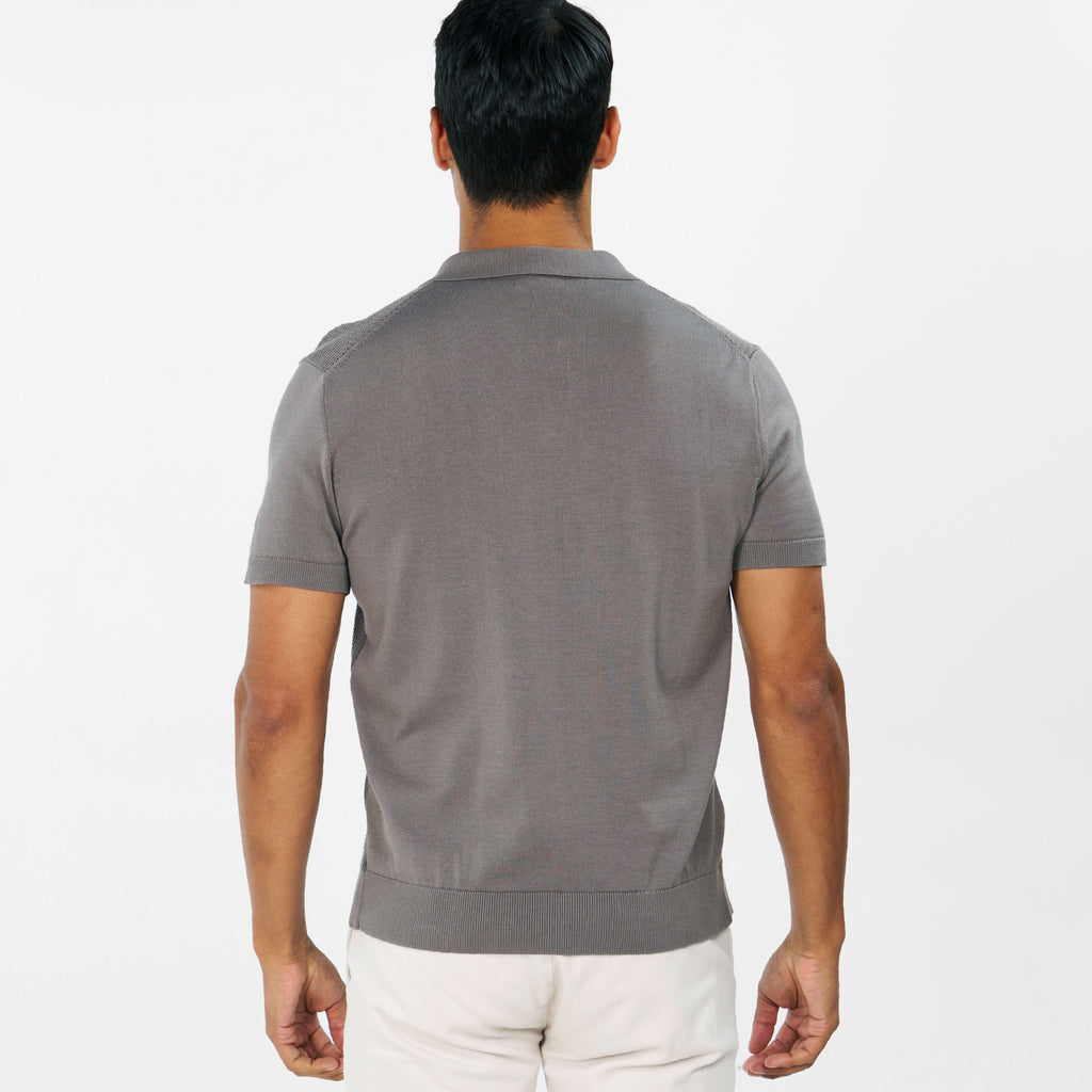 Silver Knitted Polo