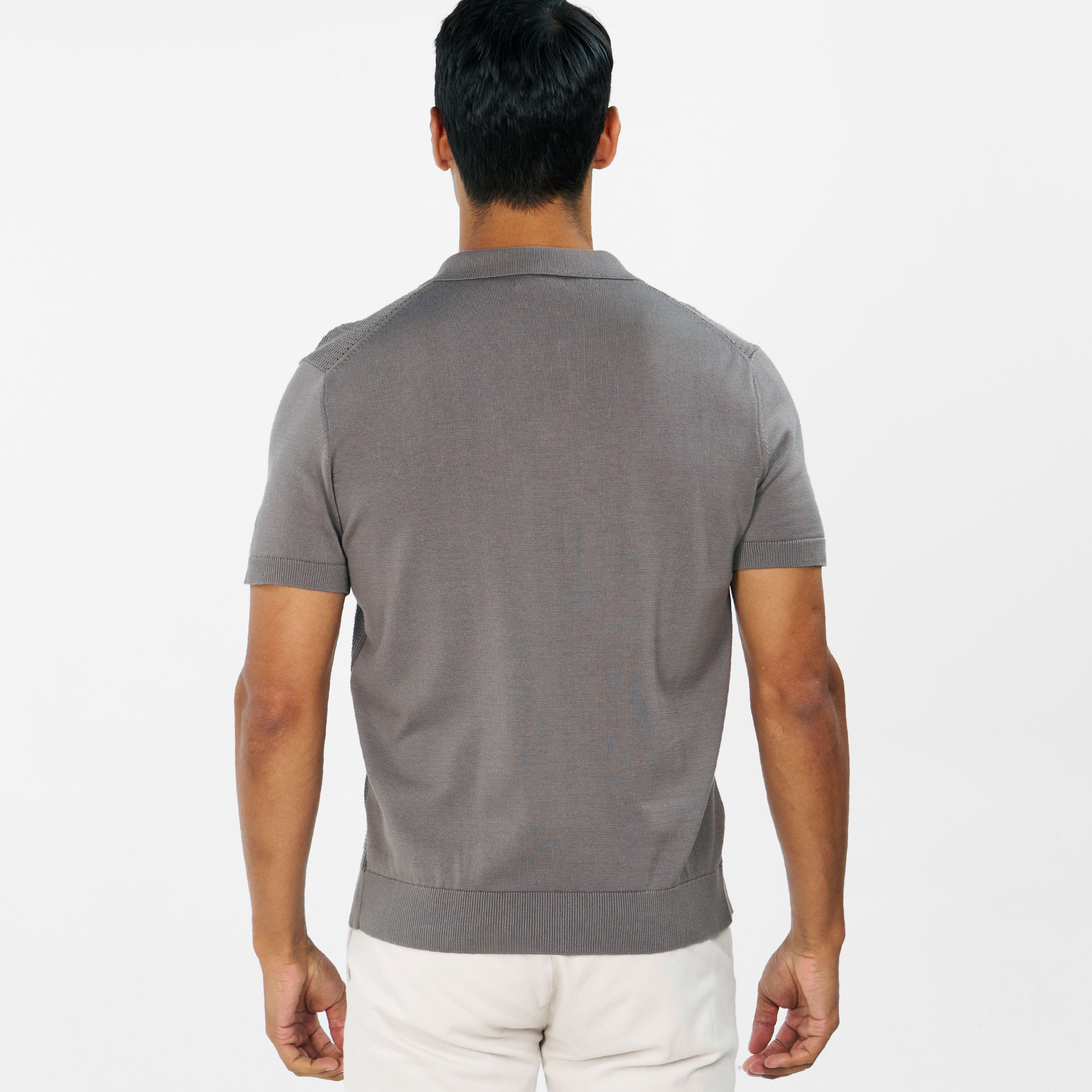 Silver Knitted Polo