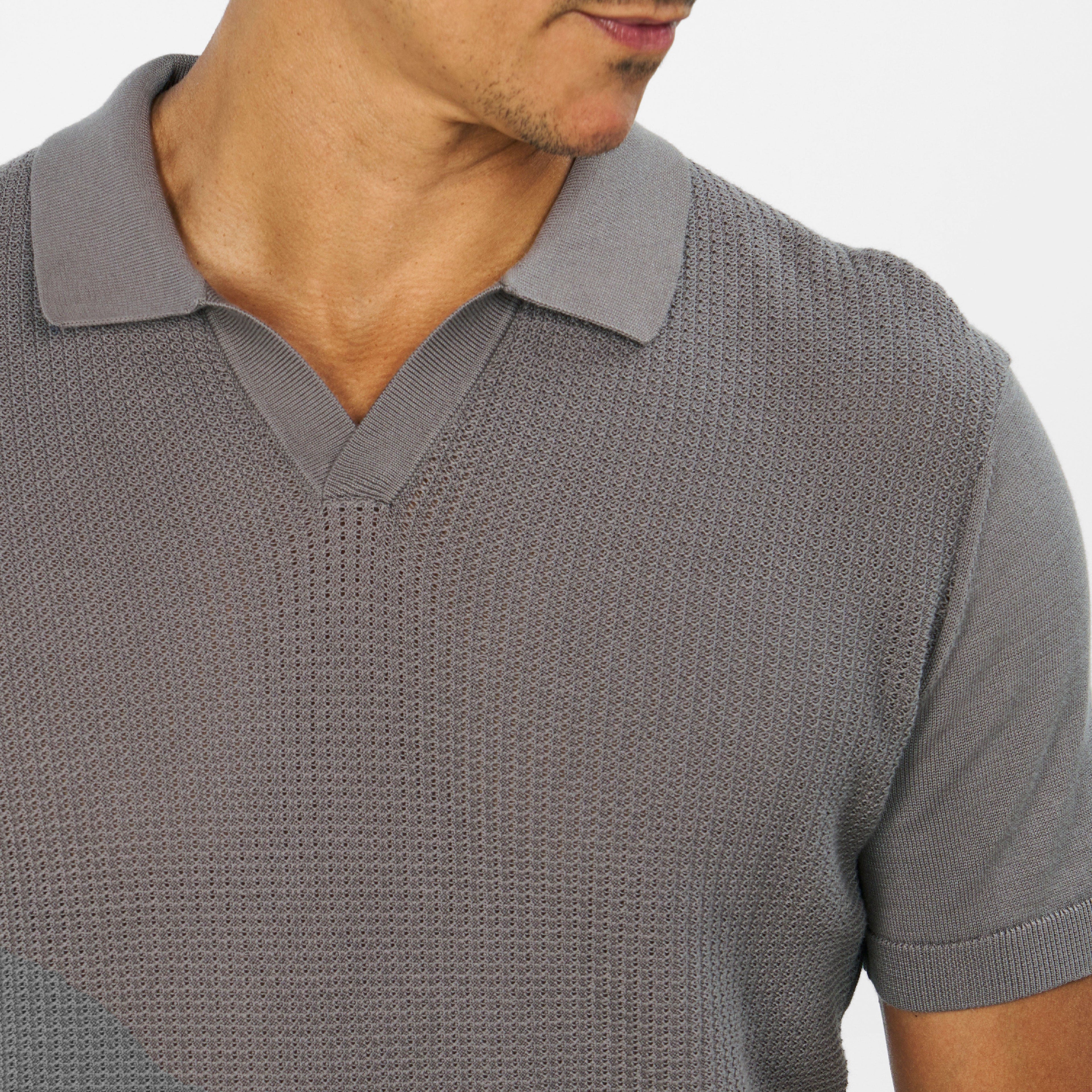 Silver Knitted Polo