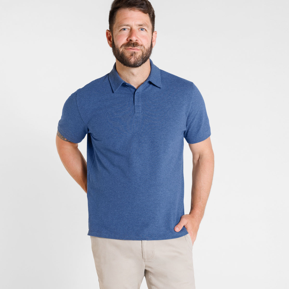 Sky Blue Melange Classic Polo