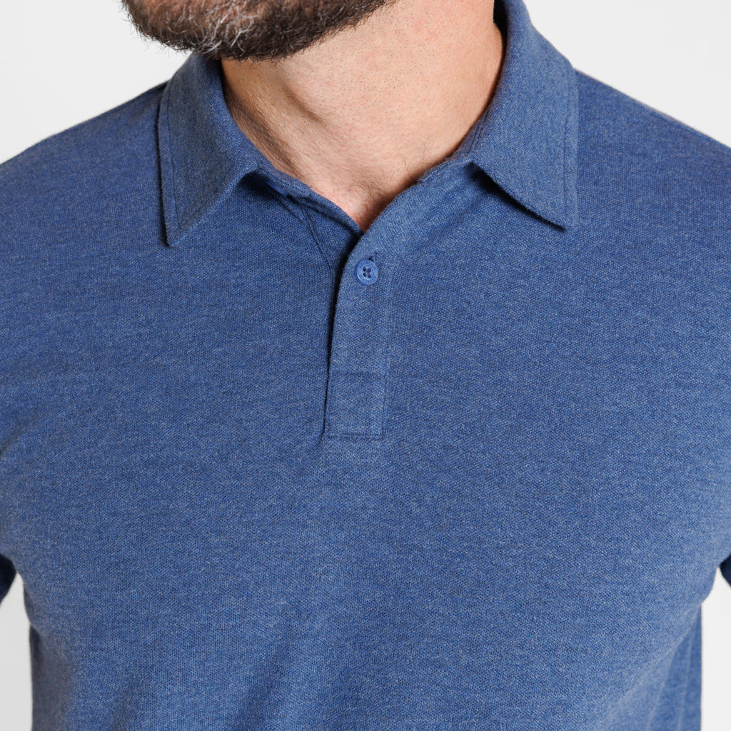 Sky Blue Melange Classic Polo