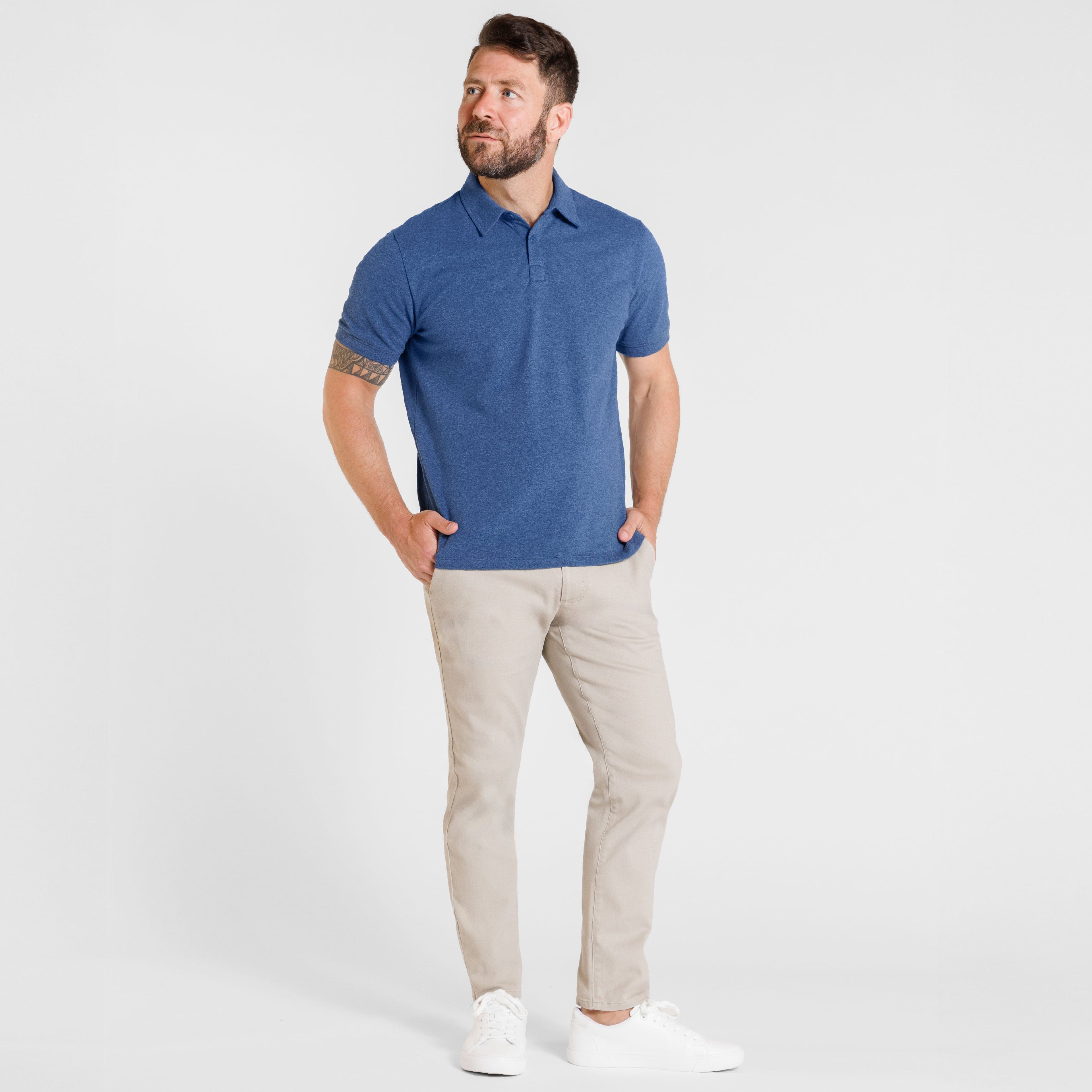 Sky Blue Melange Classic Polo