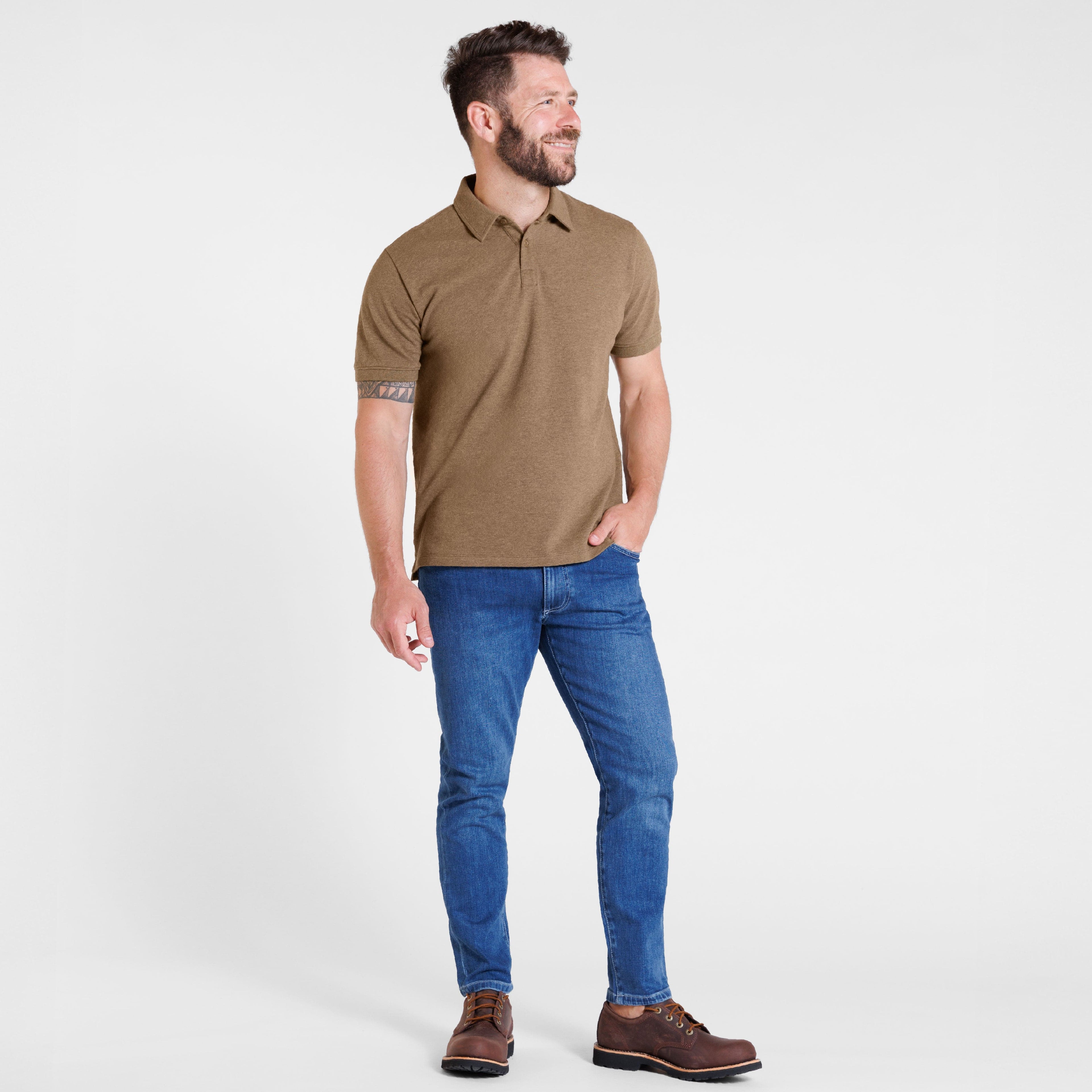 Sage Green Melange Classic Polo