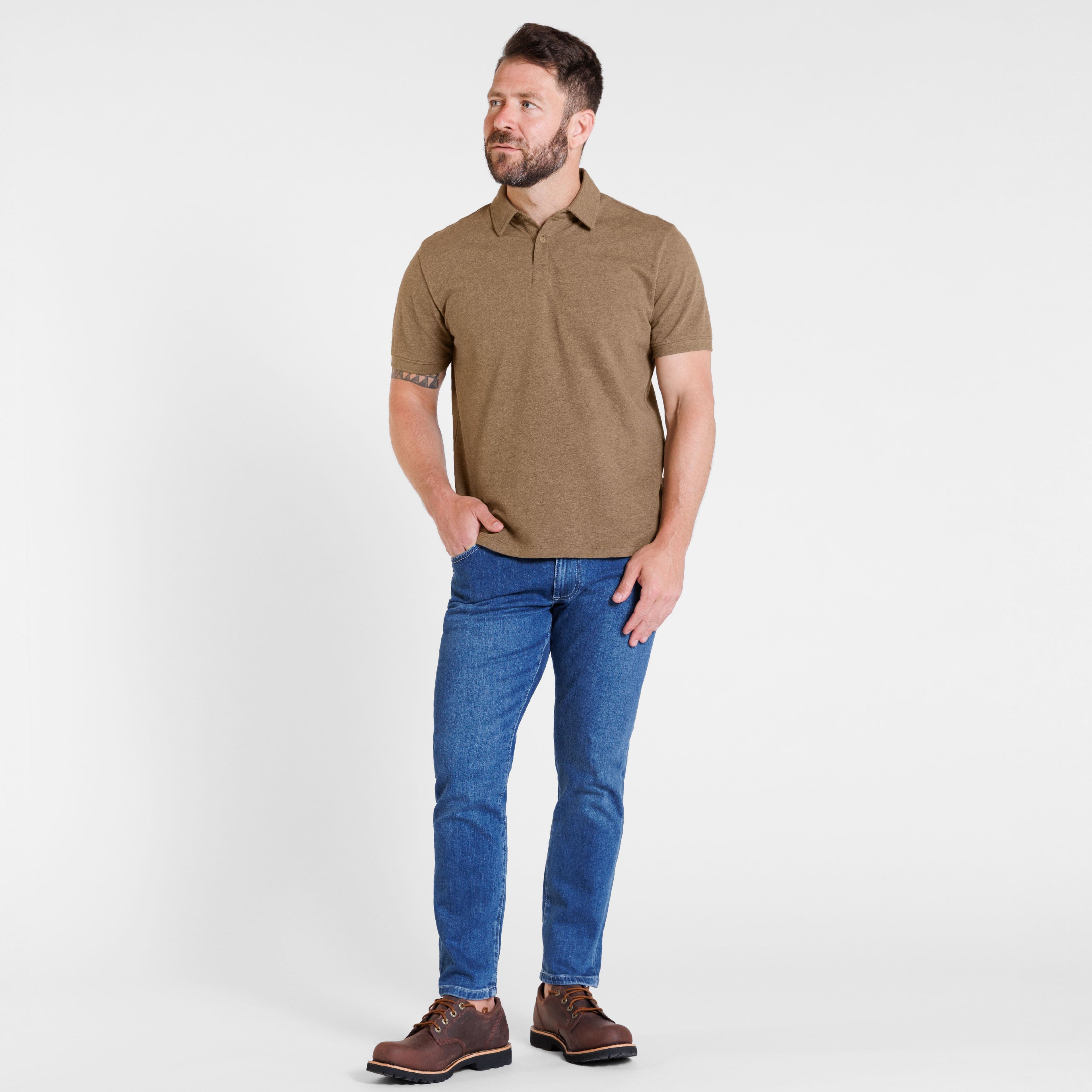 Sage Green Melange Classic Polo