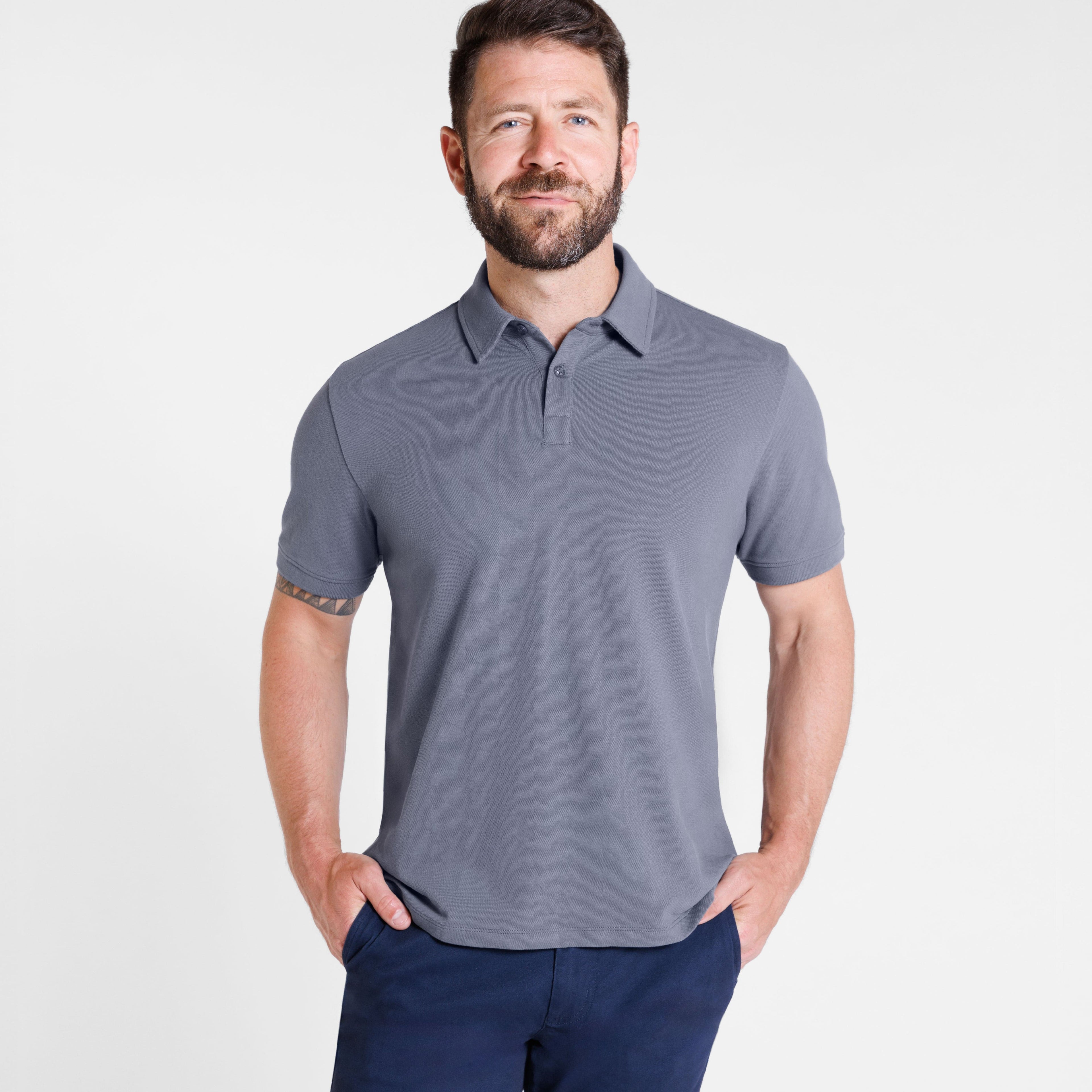 Gunmetal Textured Daily Polo
